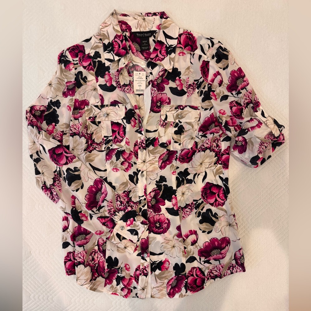 White House black market silk shirt